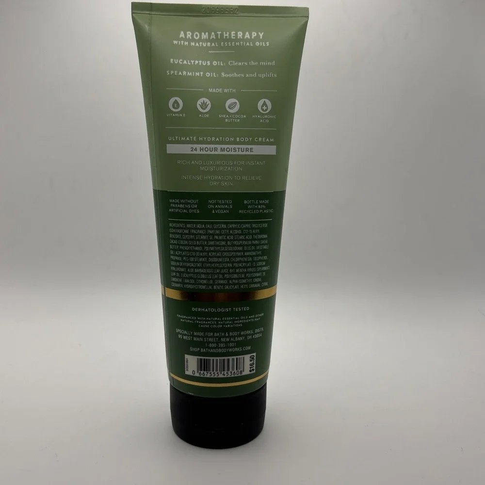 Bath & Body Works Aromatherapy Stress Relief Eucalyptus Spearmint Body Cream 8oz